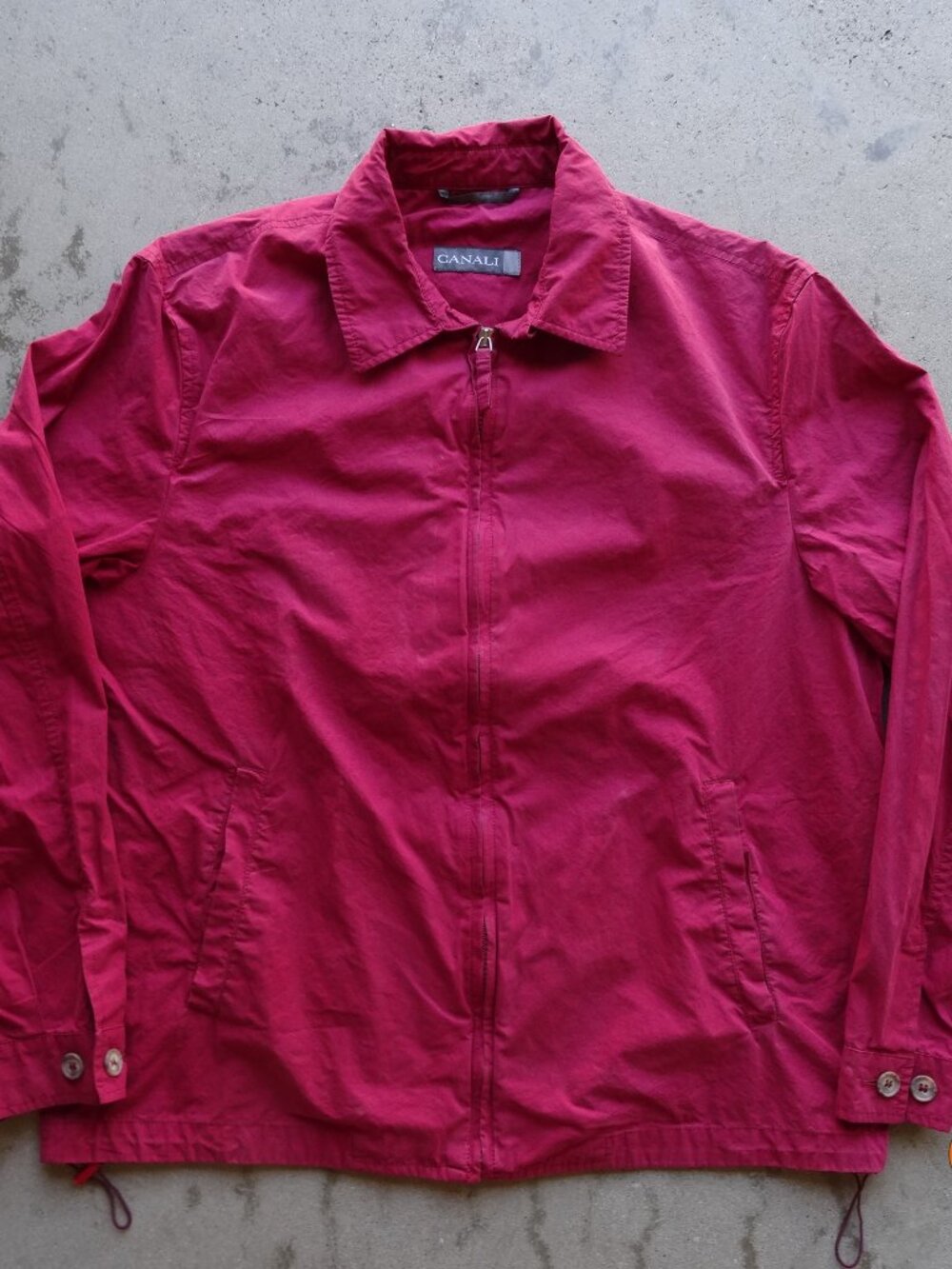 Vintage Canali Red Windbreaker Jacket Full Zip Jacket mens L